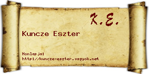 Kuncze Eszter névjegykártya