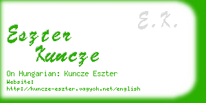 eszter kuncze business card